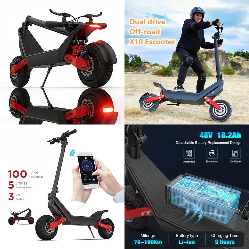 Electric Scooter Adults - 강력한 2000W 듀얼 모터 X10 성인용