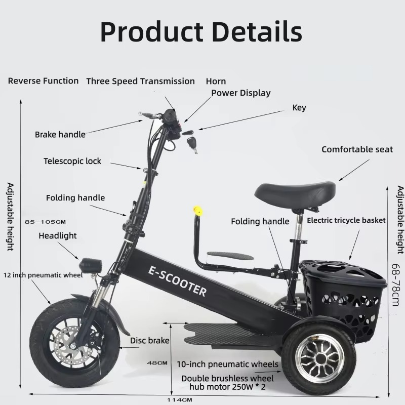 【2026】3륜 2인승 접이식 이동형 전동 스쿠터 방수 - Electric Scooter Adults 리뷰 및 가격