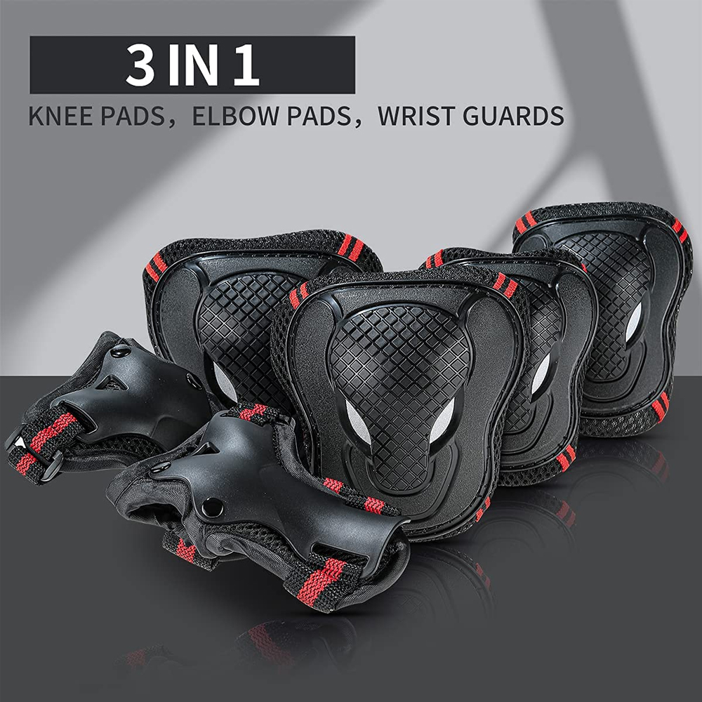 BraceTop 6 개/대 청소년 및 성인 무릎 패드  - Scooter Helmet Set 리뷰 및 가격