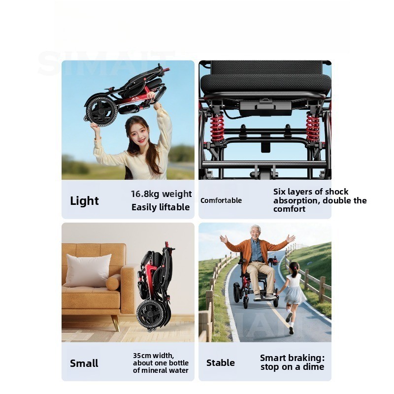 새로운 전동 휠체어, 지능형 자동, 경량 소형 접이식, - Folding Electric Scooter 리뷰 및 가격
