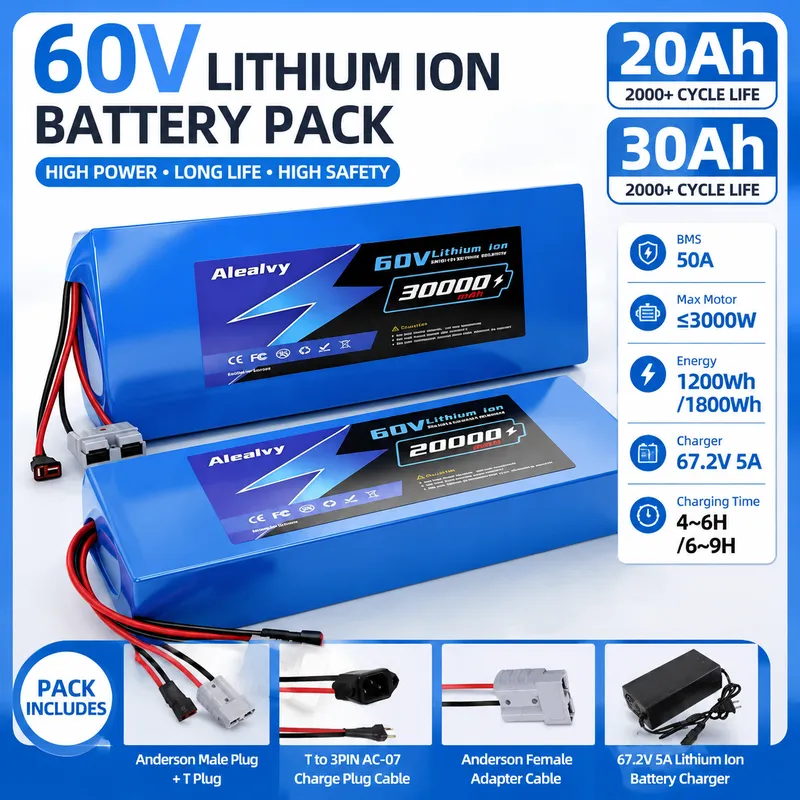   전기 오토바이, 스쿠터, 자전거용 60V 20AH  - 60V 30Ah 21700 Battery Pack 리뷰 및 가격